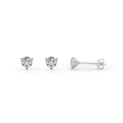 (3/4 CTTW) .37CT 3 PRONG WIRE STUD EARRING